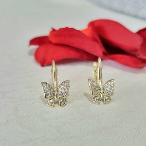 CERCEI tortita funda cu stras alb din zirconiu placati